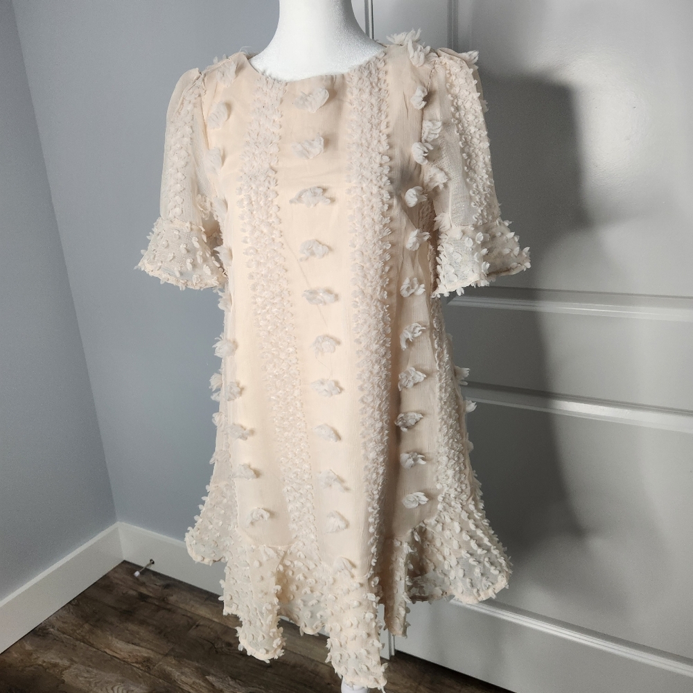 Indikah Fully Lined Cream Dress Size: S‎